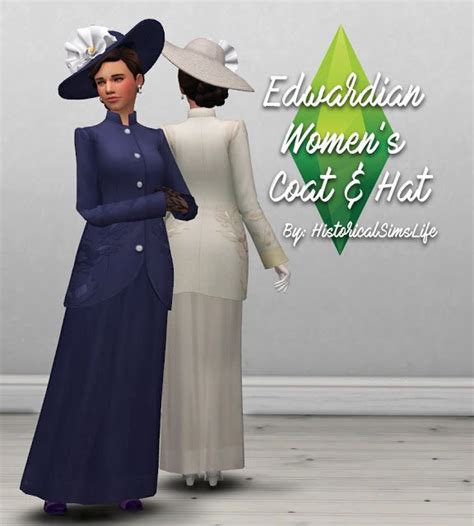 History Lovers Sims Blog Edwardian Women`s Dress And Hat • Sims 4