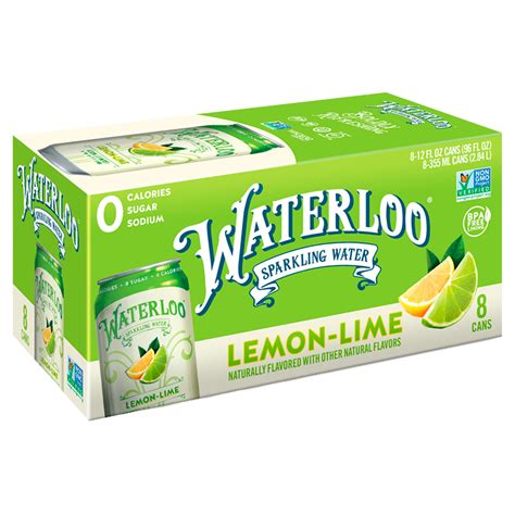 Waterloo Lemon Lime Sparkling Water 12 Fl Oz 8 Count