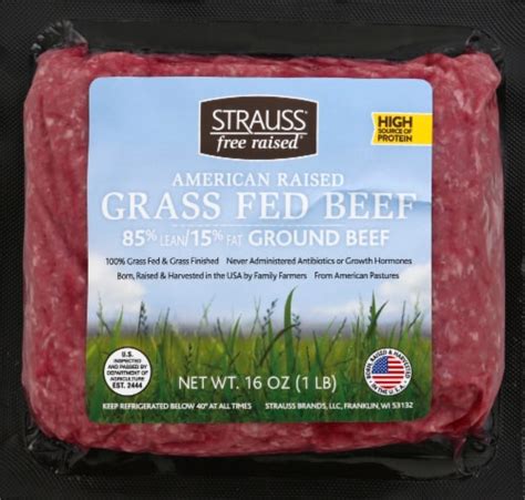 Strauss Grass Fed 85 Lean Ground Beef 1 Lb Harris Teeter
