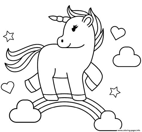 rainbow unicorn free printable coloring page - cute rainbow unicorn