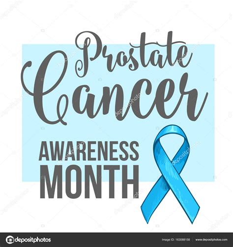 Prostate Cancer Awareness Month Banner Poster Template With Blue Ribbon Stock Vector Image By