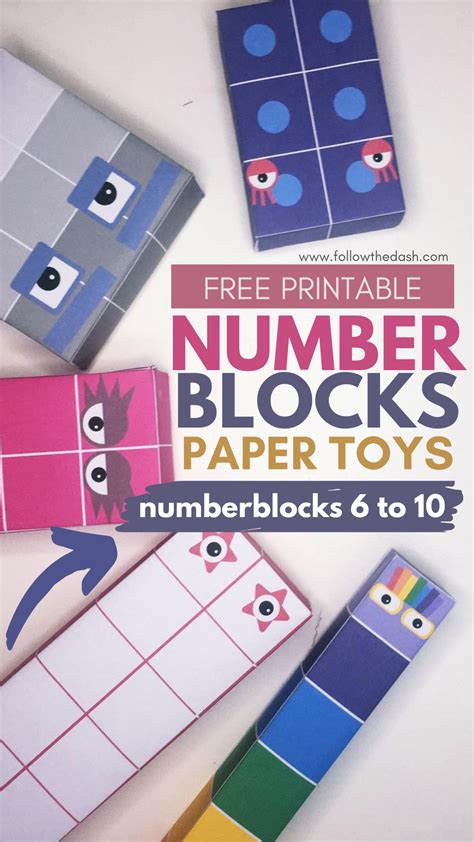 Numberblocks Free Printable Paper Toy Template 6 10 Printable Paper