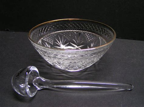 Vintage Cut Glass Gold Trim Bowl With Bonus By Quakerhillcottage