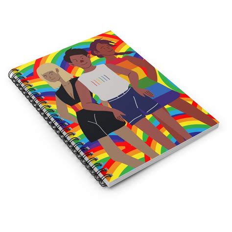 spiral notebook rainbow gay pride notebook queer agenda etsy