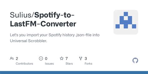 Github Suliusspotify To Lastfm Converter Lets You Import Your
