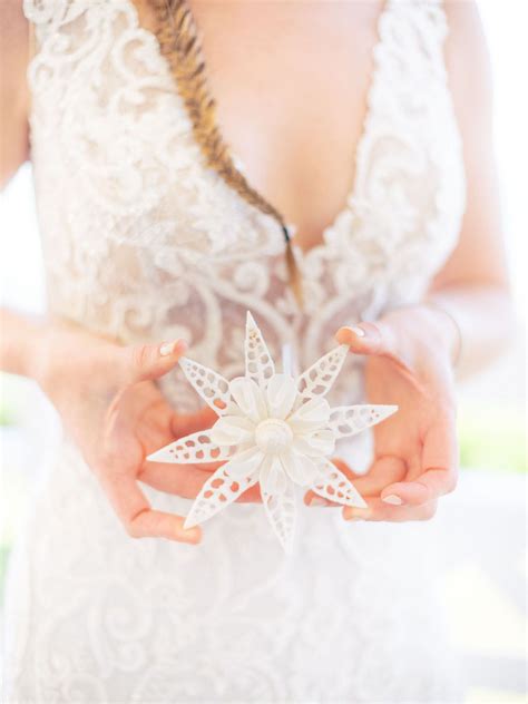 Turks And Caicos Destination Wedding Stylish Handmade Shell Ornaments