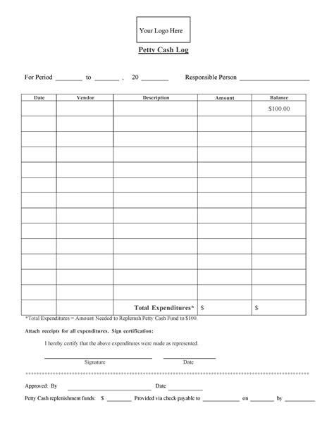 Petty Cash Form Printable Printable Forms Free Online