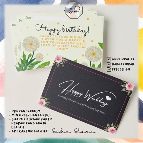 Jual Greeting Card Kartu Ucapan Pernikahan Kartu Ucapan Ulang Tahun Kartu Ucapan New Born