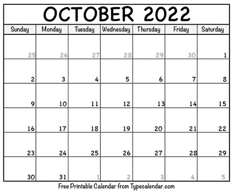 Printable October 2022 Calendar Templates With Holidays Free