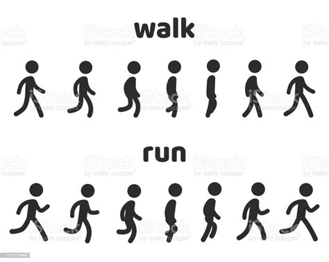 Character Animation Walk And Run Cycle Stock Illustration