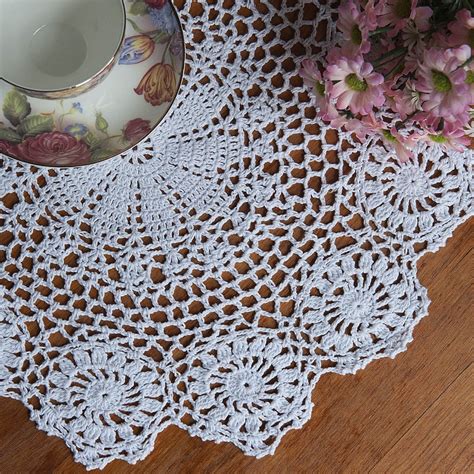 Meigar Handmade Crochet Doilies Lace Flower Tablecloth Cotton Doily