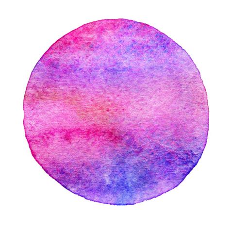 Blue Circle Shape Painted With Watercolors Isolated On A White