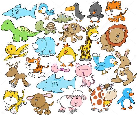 Cute Animal Vector Design Elements Set Stock Vector By ©misterelements