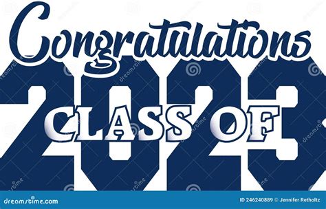 Congratulations Blue Class Of 2023 Stock Vector Illustration Of