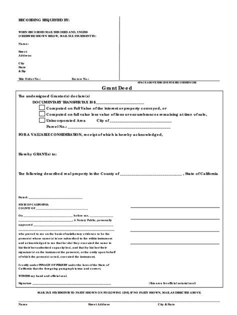 Grant Deed California Pdf Fill Online Printable Fillable Blank