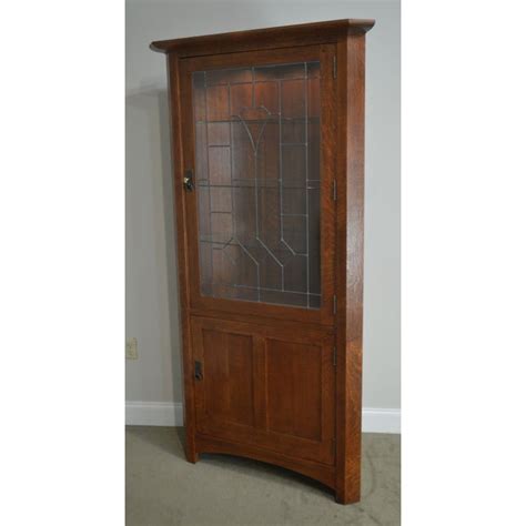 If your cabinet isn't a corner cabinet, you may not need to do this step. Stickley Mission Oak Collection Leaded Glass Corner ...