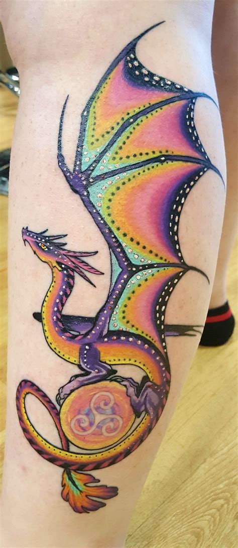 Fresh Rainbow Dragon By Jessica Guillory Sacred Lotus Tattoo In