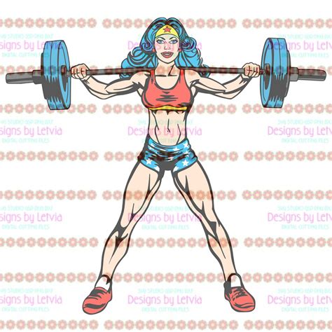 Wonder Woman Superhero Workout Fitness Weight Lifting Svg Etsy