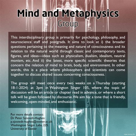 Mind And Metaphysics Group Dr Peter Sjöstedt Hughes