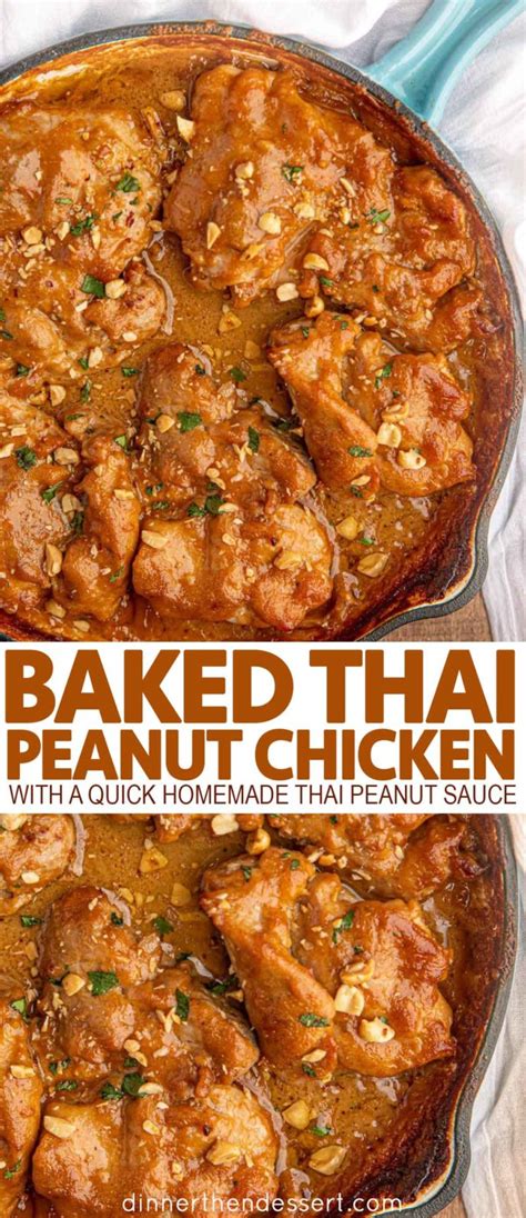 baked thai peanut chicken dinner then dessert