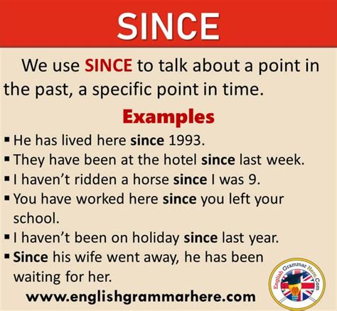 How To Use Since In English Definition And Example Sentences We Use