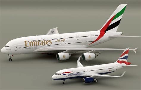 Wallpaper Models Airbus A320 British Aiways Airbus A380 Emirates