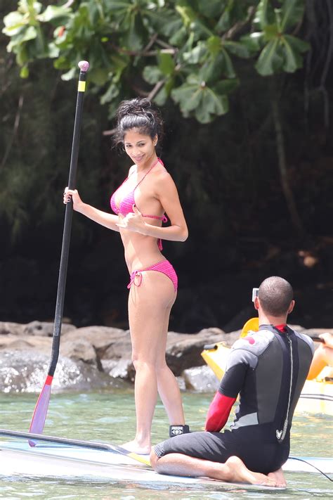 nicole scherzinger pink bikini candids surfing in hawaii gotceleb