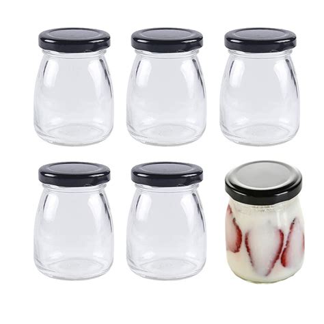 Buy Danmu Art6pcs 200ml Yogurt Pudding Glass Jars With Lids Mini Empty