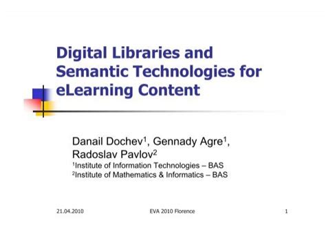 Digital Libraries And Semantic Technologies For Elearning Content
