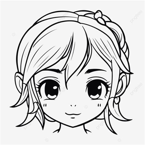 Girl With A Braided Headband Coloring Page Outline Sketch Drawing