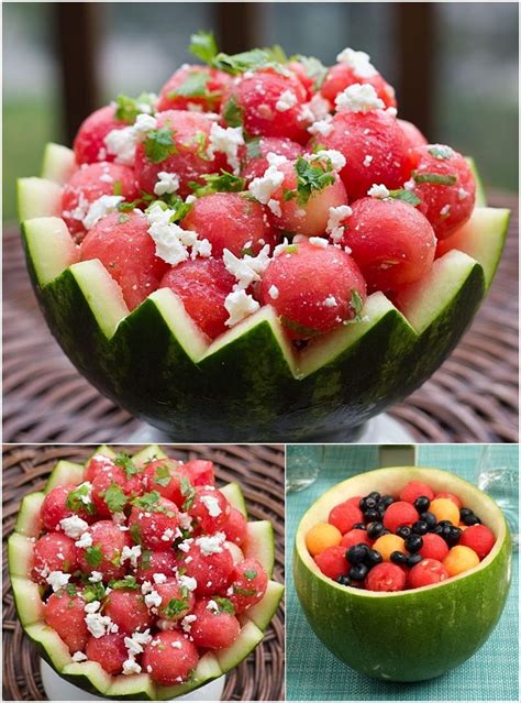 Individual fruit cups of grapes, strawberries, melons, blueberries, and red raspberries, served in waffle bowls, made a lovely presentation for my daughter's baby shower. How Amazing Are These Fruit Bar Ideas for Weddings and Parties