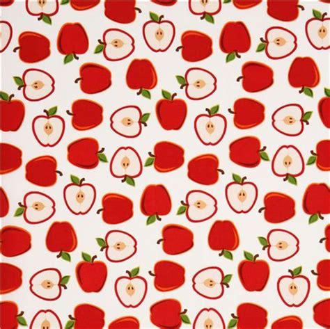White Apple Fruit Fabric By Robert Kaufman