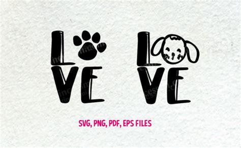 Love dog set / svg, eps, png file By princessmi | TheHungryJPEG