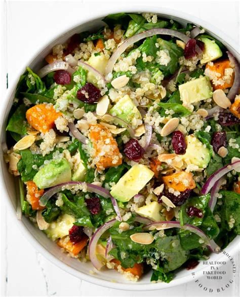 Making spinach salads a versatile and delicious dinner. Roasted Sweet Potato, Spinach & Quinoa Summer Salad ...