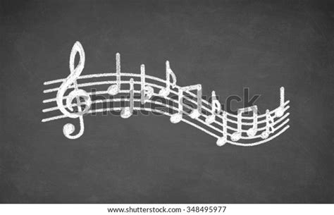 Musical Notes Made White Chalk On Stock Photo Edit Now 348495977