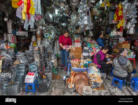 Household Goods For Sale At The Hanoi Market Stock Photo Alamy