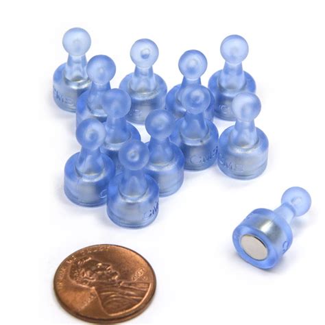 24 Ct Neopin® Clear Blue Clear Magnetic Push Pins
