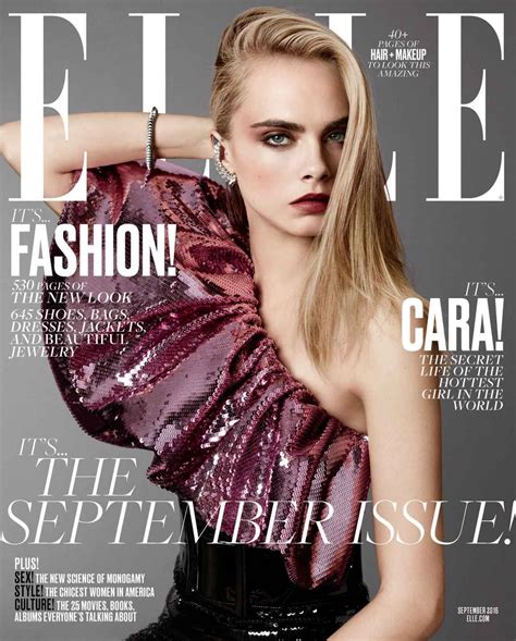 Cara Delevingne On The September Issue Of Elle Photo Terry Tsiolis Elle Magazine Model