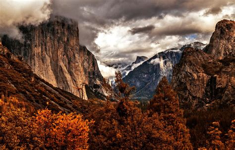Wallpaper Autumn Trees Mountains Ca Usa Yosemite Yosemite