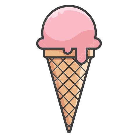 Ice Cream Strawberries Vector Hd Images Strawberry Pink Ice Cream