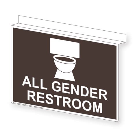 All Gender Restroom Sign RRE Ceiling WHTonDKBN Restrooms