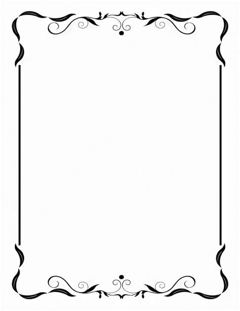 Fancy Page Borders Simple Outline Designs For Paper Free 13d