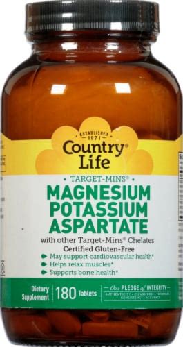 Country Life® Magnesium Potassium And Aspartate Thin Tablets 180 Ct