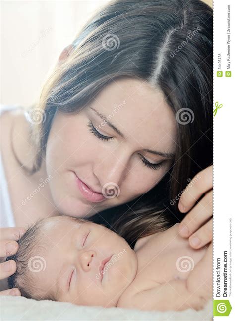 Mother Admiring Newborn Baby Stock Photo Image Of Generations Health