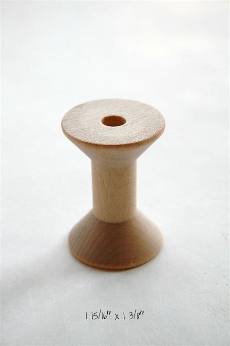 Medium Wooden Spools Set Of 6 Natural Wood Thread Spools Etsy