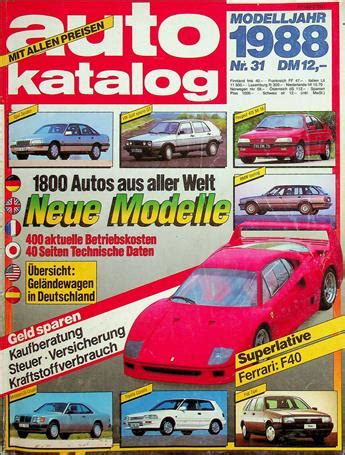 Autokatalog Germany September 1987 Autokatalog Modelljahr 1988 No