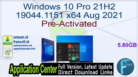 Windows 10 Pro 21h2 190441151 X64 Aug 2021 Pre Activated Zcteamid