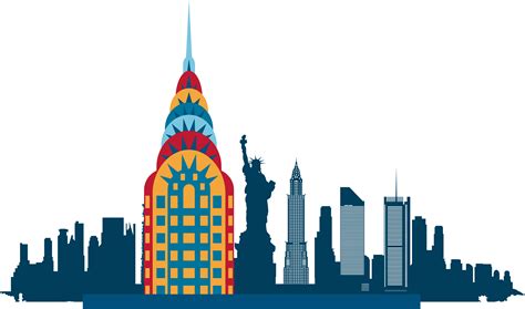 New York City Skyline Silhouette Illustration Vector Landmarks Png Download 59263489 Free