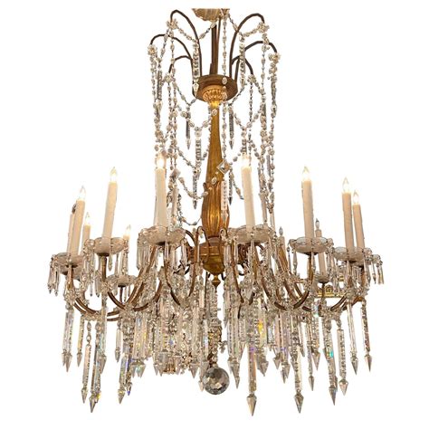 19th Century Crystal And Giltwood Italian Chandelier Legacy Antiques