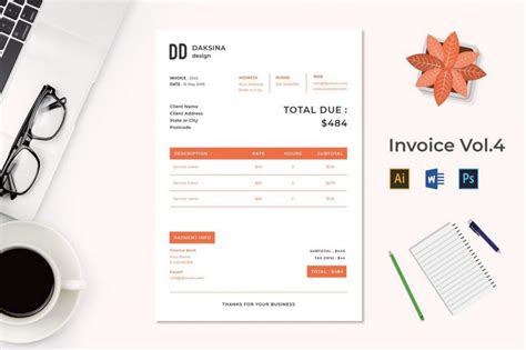 20 Best Invoice Templates For Indesign And Illustrator Free Premium